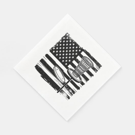 ディスクゴルフアメリカ国旗 スタンダードランチョンナプキン (角)