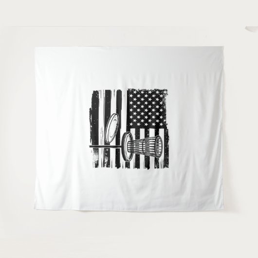 ディスクゴルフアメリカ国旗 タペストリー (正面(横))