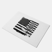 ディスクゴルフアメリカ国旗 ドアマット (アングル)