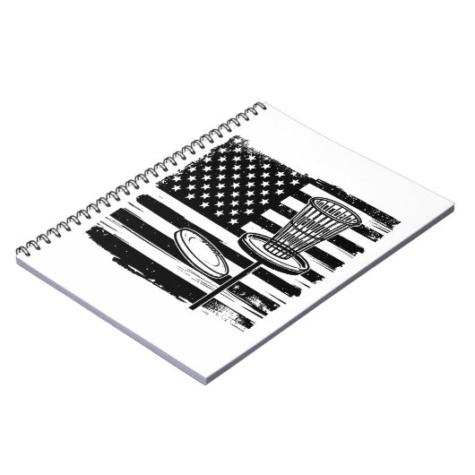 ディスクゴルフアメリカ国旗 ノートブック (左側)