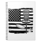ディスクゴルフアメリカ国旗 ノートブック (正面)