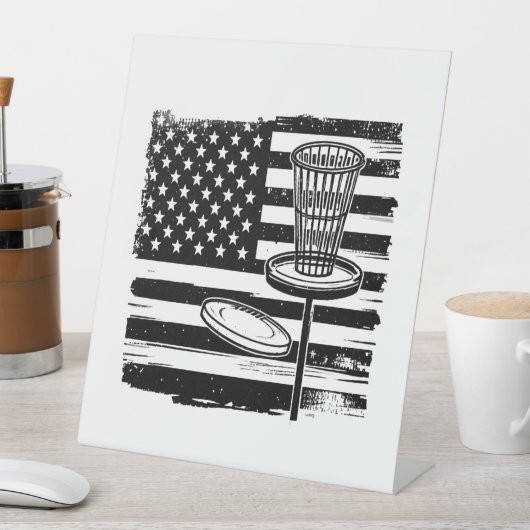 ディスクゴルフアメリカ国旗 台座サイン (インサイチュ)