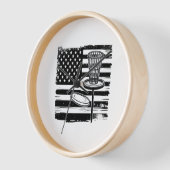 ディスクゴルフアメリカ国旗 壁時計 (傾斜)