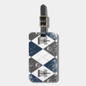 ディスクゴルフアーガイル柄のなデザイン ラゲッジタグ (正面縦)
