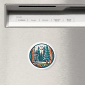 ディスクゴルフインザウッズレトロヴィベアート マグネット (インサイチュ (食洗機))