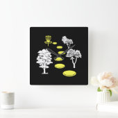 ディスクゴルフウッズディスクゴルファーのギフト スクエア壁時計 (ホーム)