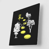 ディスクゴルフウッズディスクゴルファーのギフト スクエア壁時計 (傾斜)