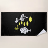 ディスクゴルフウッズディスクゴルファーのギフト ビーチタオル (正面)