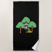 ディスクゴルフウッズディスクゴルファーのギフト ビーチタオル (正面)