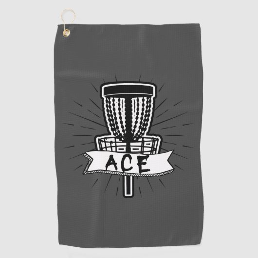 ディスクゴルフエースディスクタオル ゴルフタオル (正面)
