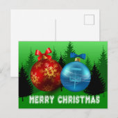 ディスクゴルフオーナメントクリスマスカード インビテーションポストカード (正面/裏面)