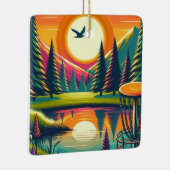 ディスクゴルフサンセットと木メリーのディスク – マス セラミックオーナメント (右)