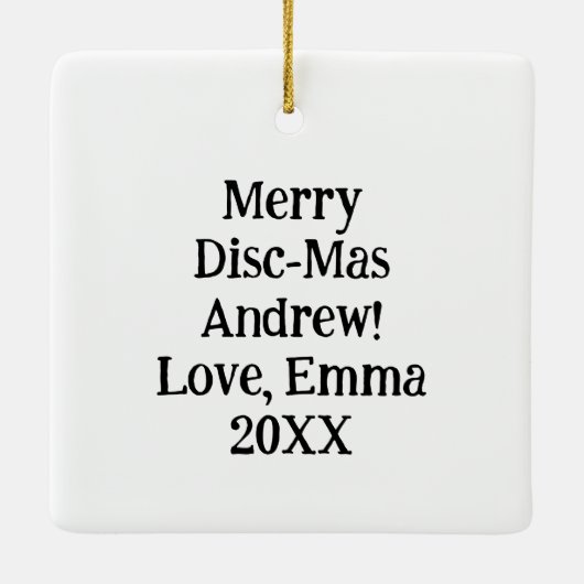 ディスクゴルフサンセットと木メリーのディスク – マス セラミックオーナメント (裏面)