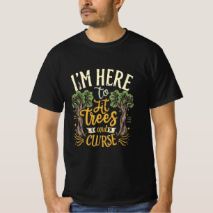 ディスクゴルフシおもしろいャツが木に当たり呪いのレトロ Tシャツ