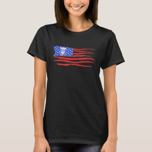 ディスクゴルフシャツアメリカンフラッグレトロフリスビーゴルフS Tシャツ
