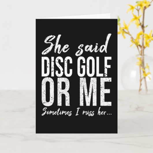 ディスクゴルフスおもしろいポーツギフトアイディア カード (黄色い花)