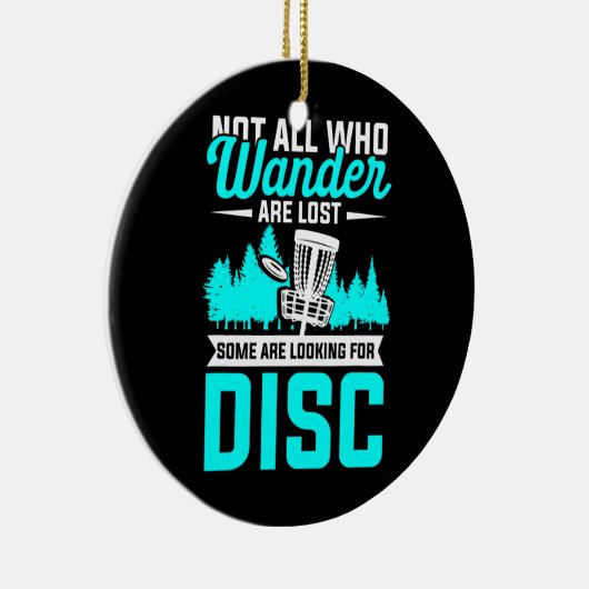 ディスクゴルフスポーツフリスビー木バスケットチェーン セラミックオーナメント (右)