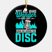 ディスクゴルフスポーツフリスビー木バスケットチェーン セラミックオーナメント (正面)