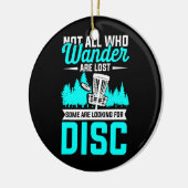 ディスクゴルフスポーツフリスビー木バスケットチェーン セラミックオーナメント (左)