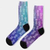 ディスクゴルフソックス – バスケットパターンホワイト ソックス (左)