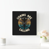 ディスクゴルフディスクゴルフバスケット スクエア壁時計 (ホーム)