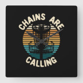 ディスクゴルフディスクゴルフバスケット スクエア壁時計 (正面)