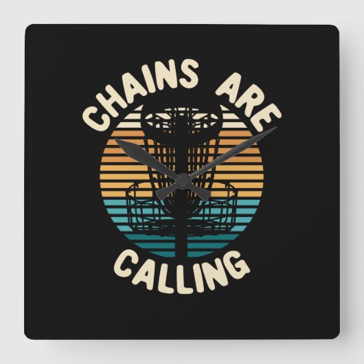 ディスクゴルフディスクゴルフバスケット スクエア壁時計 (正面)