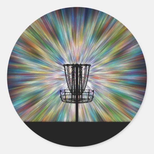 ディスクゴルフバスケットシルエット ラウンドシール (正面)