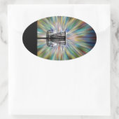 ディスクゴルフバスケットシルエット 楕円形シール (バッグ)