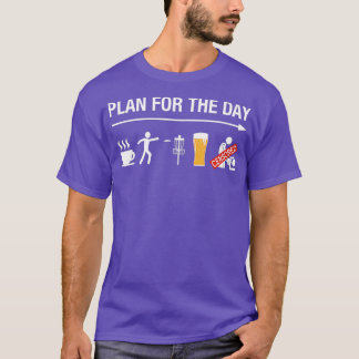 ディスクゴルフバスケットフリスビーゴルフフロルフコーヒー Tシャツ