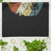 ディスクゴルフバスケットレトロ キッチンタオル (折り畳み)