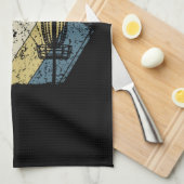 ディスクゴルフバスケットレトロ キッチンタオル (四つ折り)