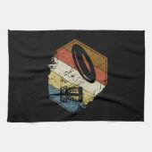 ディスクゴルフバスケットレトロ キッチンタオル (横)