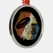 ディスクゴルフバスケットレトロ メタルオーナメント (右)