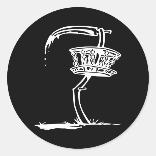 ディスクゴルフバスケット刈り紙鎌ギフトおもしろいメンズ ラウンドシール (正面)