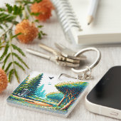 ディスクゴルフピクセルアート キーホルダー (正面右)