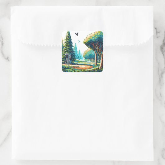 ディスクゴルフピクセルアート スクエアシール (バッグ)