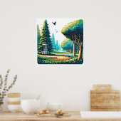 ディスクゴルフピクセルアート ポスター (キッチン)