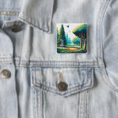 ディスクゴルフピクセルアート 缶バッジ (インサイチュ)