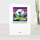 ディスクゴルフピンピクセルアート誕生日 カード (裏面)