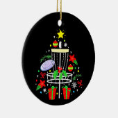 ディスクゴルフフリスビークリスマスオーナメントツリおもしろいー セラミックオーナメント (右)