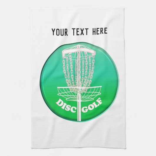 ディスクゴルフフリスビーケージ キッチンタオル (縦)