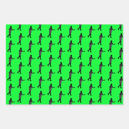 ディスクゴルフブラック、ライムグリーン及びホワイト誕生日 ラッピングペーパーシート (正面3)