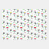 ディスクゴルフブラック、ライムグリーン及びホワイト誕生日 ラッピングペーパーシート (正面)