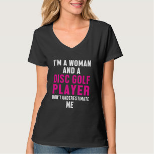 ディスクゴルフプレーヤー女性ゴルファーおもしろいゴルフ Tシャツ