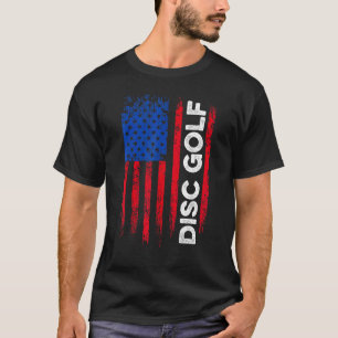 ディスクゴルフプレーヤーUSフラッグゴルファーGolfing Tシャツ