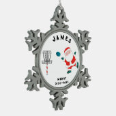 ディスクゴルフホリデーギフト スノーフレークピューターオーナメント (左)