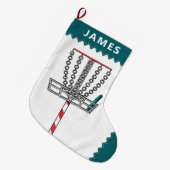 ディスクゴルフホリデーギフト ラージクリスマスストッキング (正面 (吊り時))