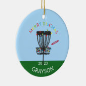 ディスクゴルフメリーディスカスクリスマス セラミックオーナメント (右)