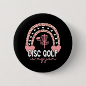 ディスクゴルフレインボーヒョウのディスクゴルフは私のジャムIV 缶バッジ (正面)